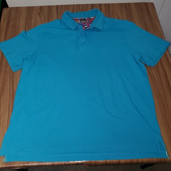Robert Graham Men's Polo Golf Shirt XL Blue With Skull Button Placket - Picture 1 of 6